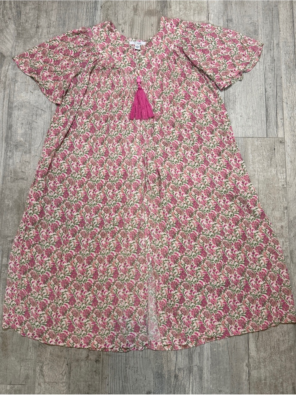 Go Softly Patio Cottagecore Floral Mumu Kaftan House dress Sz S